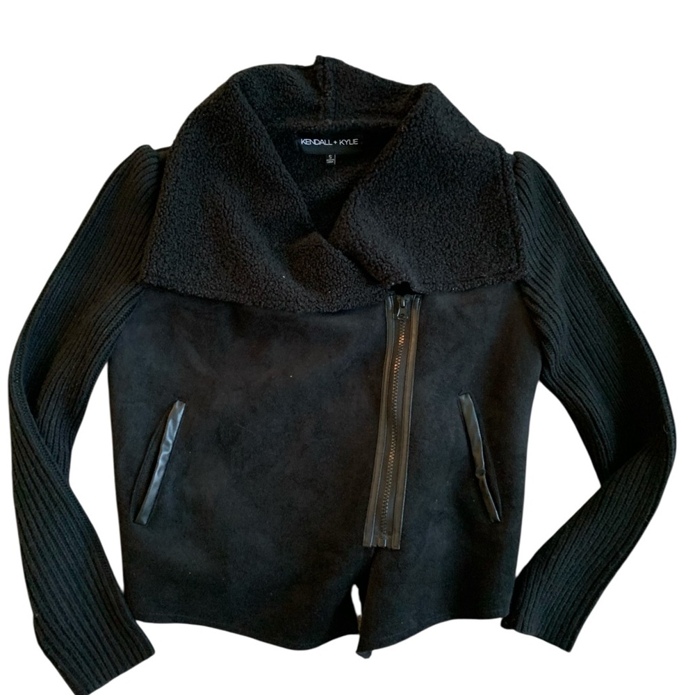 Kendall & Kylie Black Teddy Jacket Size Small